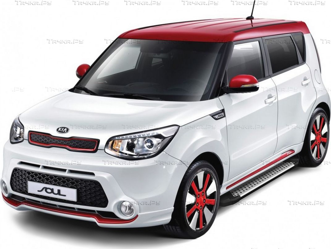 Пороги алюминиевые AutoMax Bmw-Style круг для Kia Seltos 2020-2026. Артикул AMS.D180S.2801.1