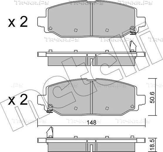 Тормозные колодки Metelli. Артикул 22-1335-0