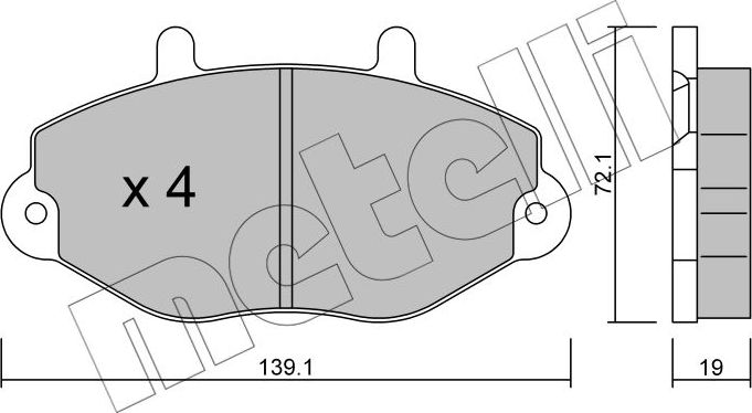 Тормозные колодки Metelli. Артикул 22-0195-0