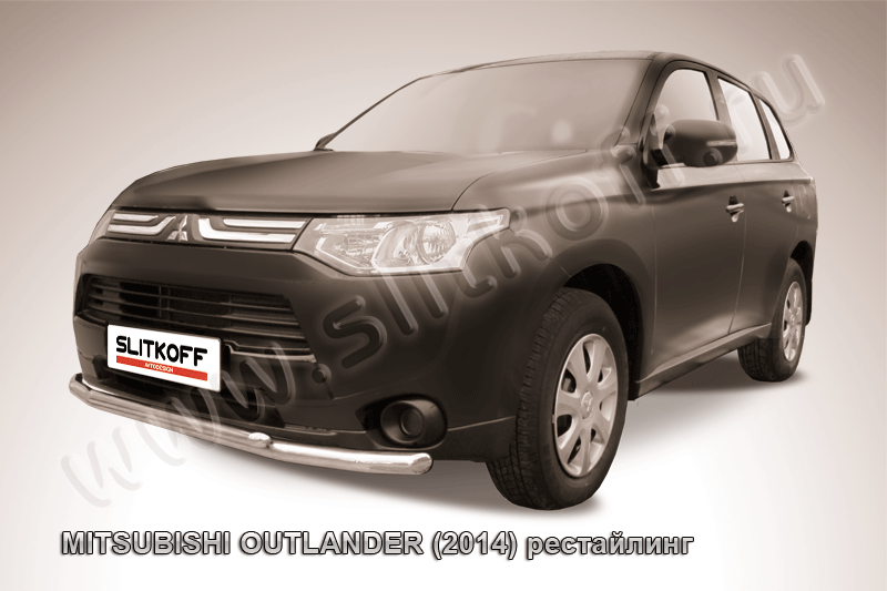 Пороги Slitkoff труба d76 для Mitsubishi Outlander III 2014-2015. Артикул MOUT14-006