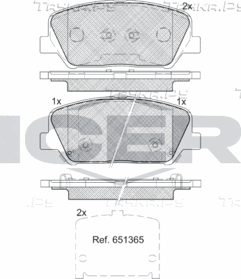 Тормозные колодки Icer передние для Hyundai i30 III 2013-2026. Артикул 182090