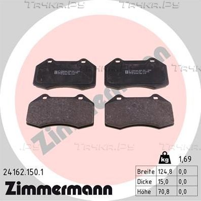 Тормозные колодки Zimmermann передние для Renault Clio III 2006-2014. Артикул 24162.150.1