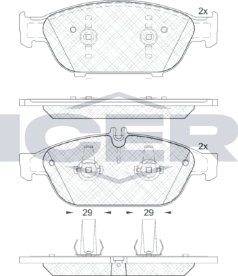 Тормозные колодки Icer для Mercedes-Benz E-Класс IV (W212, S212, C207) 2011-2016. Артикул 182103
