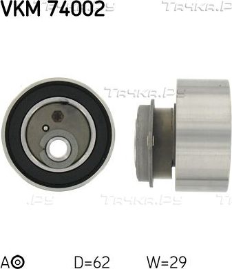 Натяжной ролик (натяжитель) ремня ГРМ SKF. Артикул VKM 74002