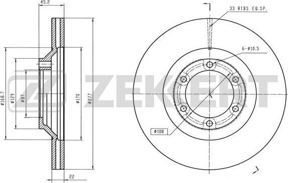 Тормозной диск Zekkert. Артикул BS-5711