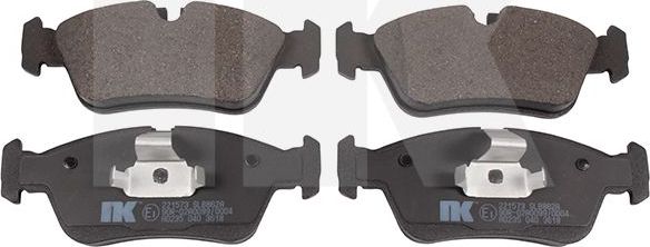 Тормозные колодки NK передние для BMW 3 IV (E46) 1997-2006. Артикул 221573