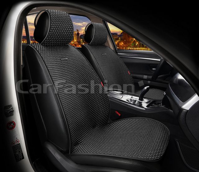 Накидки универсальные CarFashion 2D Kant Front на передние сидения авто, цвет Черный. Артикул 26231