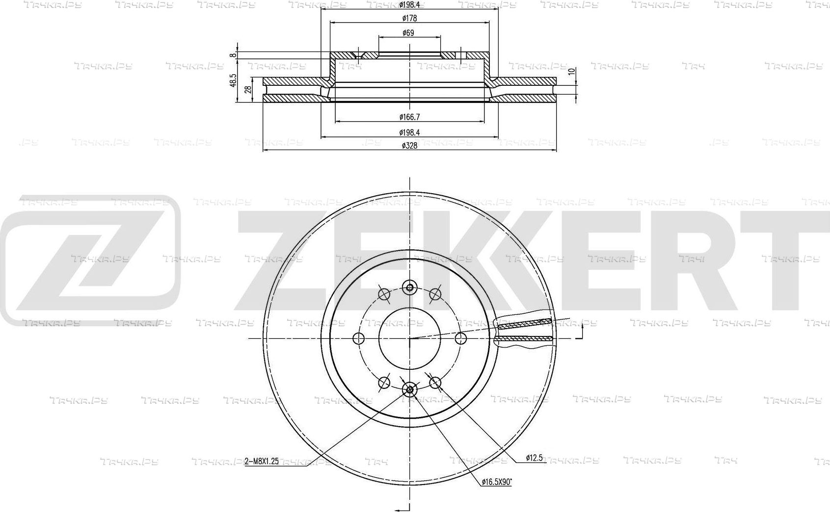 Тормозной диск Zekkert. Артикул BS-6861