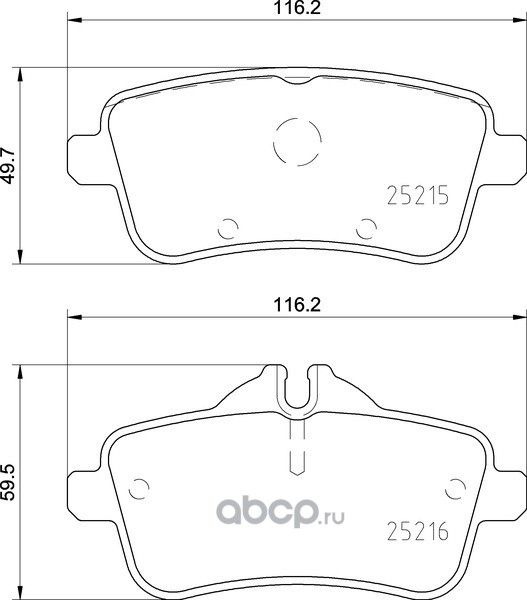 Колодки тормозные MERCEDES ML (W166) (11-),A (W176) (13-) задние (4шт.) TEXTAR. Артикул 2521508