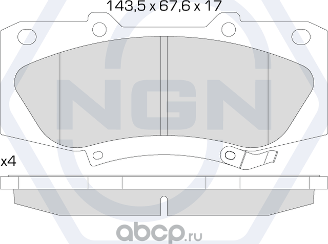 Колодки тормозные керамические, передние (NGN). Артикул 3501259