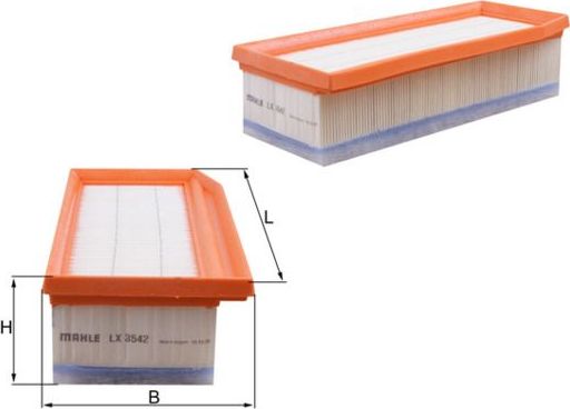 Воздушный фильтр Mahle. Артикул LX 3542