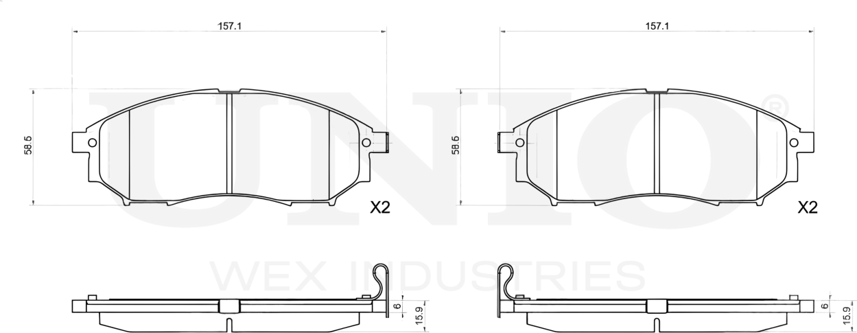 Колодки тормозные дисковые, комплект (Unio). Артикул BRP-20253