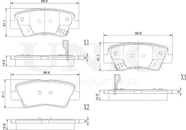 Колодки тормозные дисковые, комплект (Unio). Артикул BRP-20246