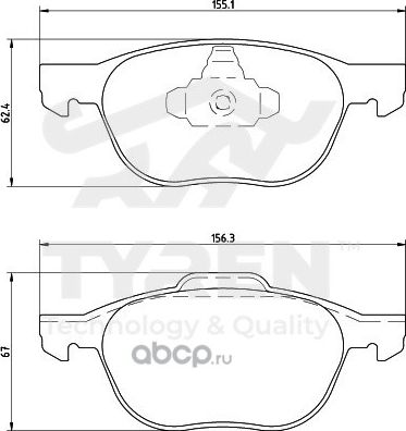 Дисковые тормозные колодки (Tyren). Артикул TYR1213521