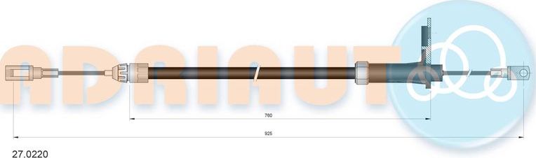 Трос ручника (тросик ручного тормоза) Adriauto. Артикул 27.0220