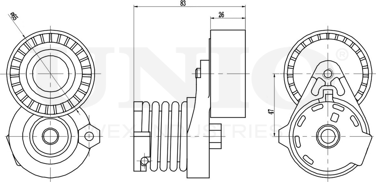 Натяжитель/демпфер ремня (Unio). Артикул TNS-10239