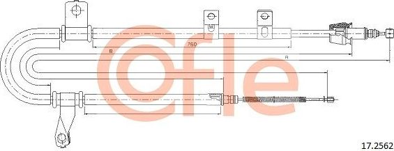 Трос ручника (тросик ручного тормоза) Cofle задний левый для Hyundai Matrix I 2001-2010. Артикул 92.17.2562
