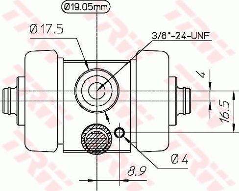 Тормозной цилиндр TRW (Чугун) задний для MG Midget 1969-1979. Артикул BWD194
