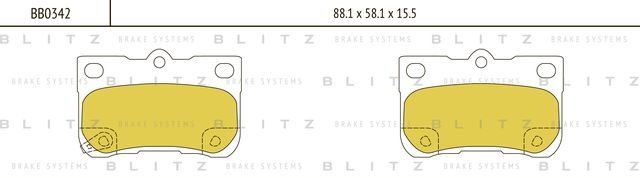 Колодки тормозные LEXUS GS300/GS430 05- задн. (Blitz) Blitz. Артикул BB0342