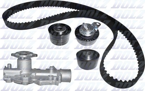 Помпа (водяной насос) с комплектом ремня ГРМ Dolz для Ford Fiesta III 1992-1995. Артикул KD125