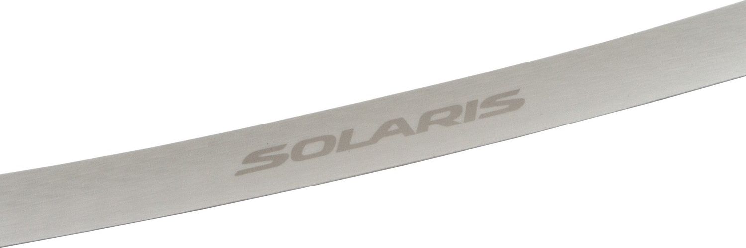 Накладка Arbori на бампер сатинированная с логотипом для Hyundai Solaris II рестайлинг 2020-2026. Артикул ARBORI2007RBS01S