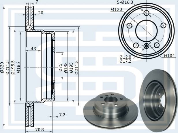 Диск тормозной зад (Starke). Артикул 171931