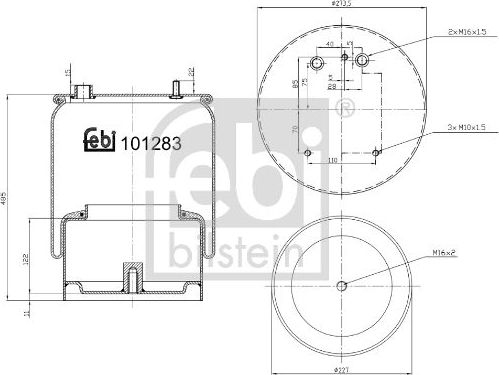 Пневмоподушка (пневморессора) Febi Bilstein. Артикул 101283