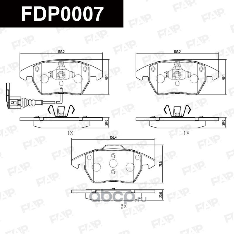 Колодки тормозные передние (FAP). Артикул FDP0007