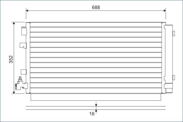Радиатор кондиционера (конденсатор) Valeo для Renault Grand Scenic III 2009-2012. Артикул 814094
