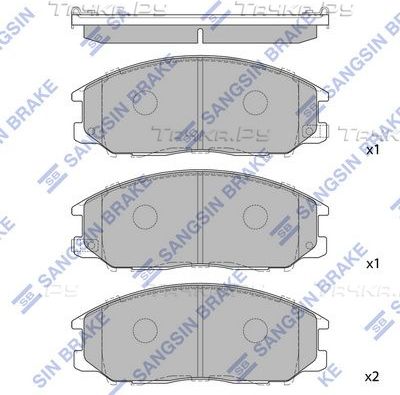 Тормозные колодки Sangsin Hi-Q. Артикул SP1190