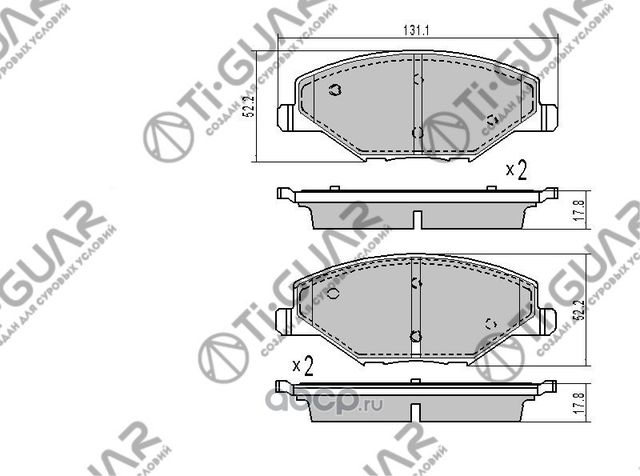 Тормозные колодки 555533002 (TI-Guar). Артикул TG5555