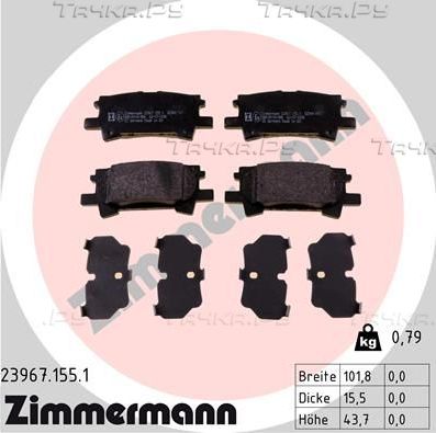 Тормозные колодки Zimmermann. Артикул 23967.155.1