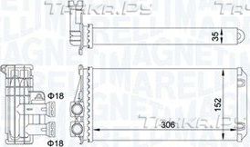 Радиатор отопителя (печки) Magneti Marelli. Артикул 350218435000