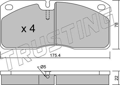 Тормозные колодки Trusting. Артикул 278.0
