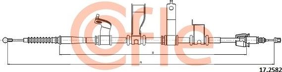 Трос ручника (тросик ручного тормоза) Cofle задний левый для Kia Venga I 2010-2018. Артикул 92.17.2582