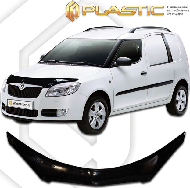 Дефлектор СА Пластик для капота exclusive (Classic черный) Skoda Roomster 2007. Артикул 2010060104646