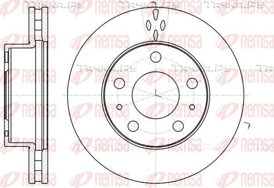 Тормозной диск Remsa передний для Citroen Jumper II 2006-2026. Артикул 61016.10