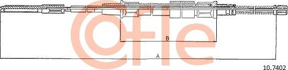 Трос ручника (тросик ручного тормоза) Cofle. Артикул 92.10.7402