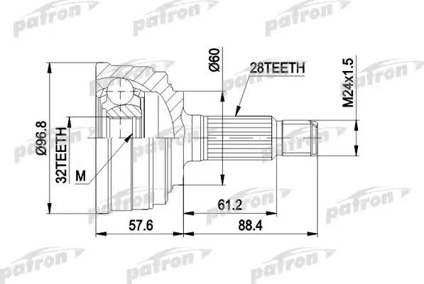 Шрус наружный (граната) Patron. Артикул PCV1131