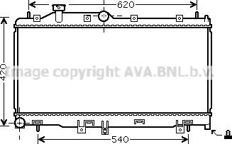 Радиатор охлаждения двигателя AVA для Subaru Forester IV 2013-2018. Артикул SU2065