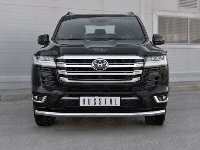 Защита RusStal переднего бампера d63 (секции) для Toyota Land Cruiser 300 70th Anniversary 2021-2026. Артикул TLCZ-003633