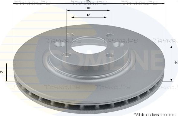 Тормозной диск Comline COATED передний для Smart Forfour II (W453) 2014-2026. Артикул ADC2719V