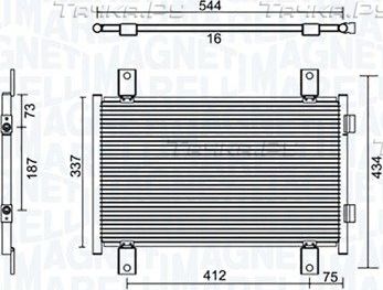 Радиатор кондиционера (конденсатор) Magneti Marelli. Артикул 350203895000
