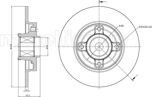 Тормозной диск Metelli. Артикул 23-0827