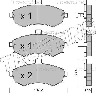 Тормозные колодки Trusting передние для Hyundai Elantra III (XD) 2001-2006. Артикул 520.0