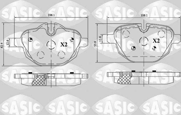 Тормозные колодки Sasic. Артикул 6216174
