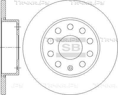 Тормозной диск Sangsin Hi-Q задний для Volkswagen Scirocco III 2008-2017. Артикул SD5412