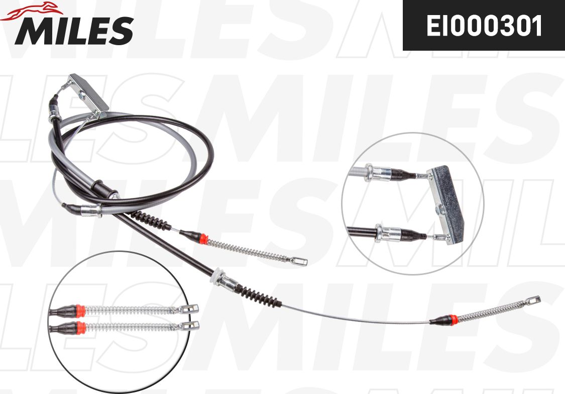 Трос ручника (тросик ручного тормоза) Miles. Артикул EI000301