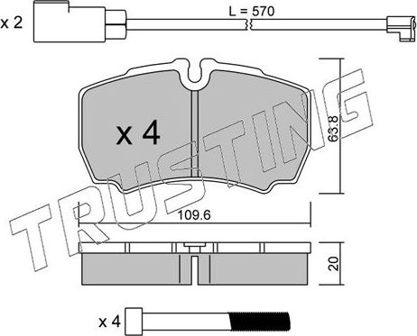 Тормозные колодки Trusting. Артикул 620.2W