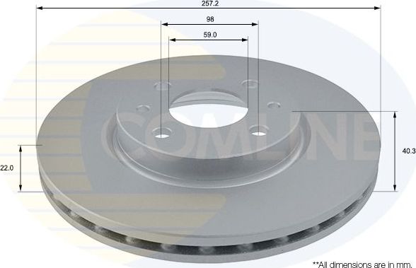 Тормозной диск Comline COATED. Артикул ADC1808V